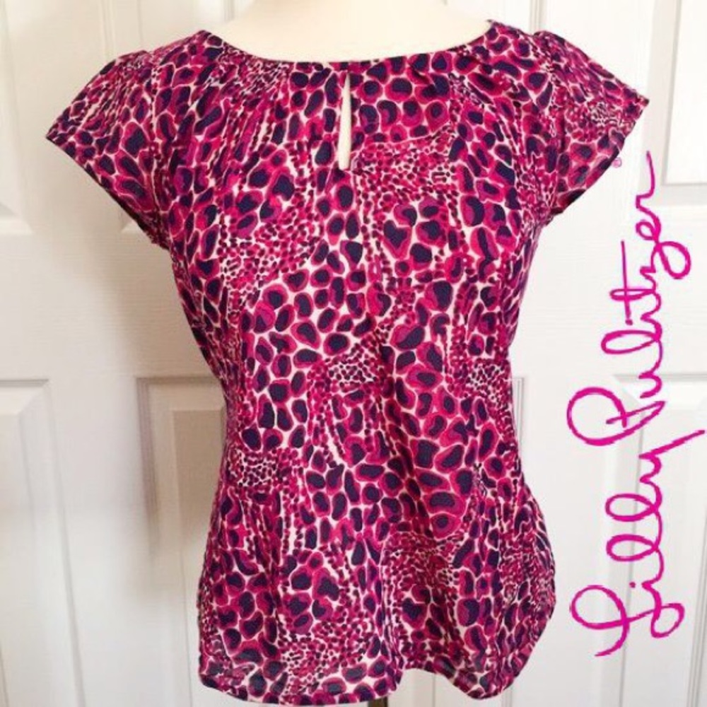 LILLY PULITZER Gigi Giraffe Print Top